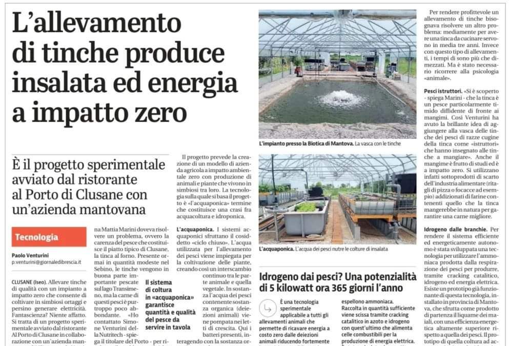 Nutritech S.r.l. and Azienda Agricola Biotica Featured in Giornale di Brescia